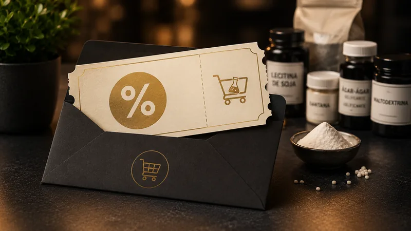 Mockup dos cupons de desconto em produtos moleculares
