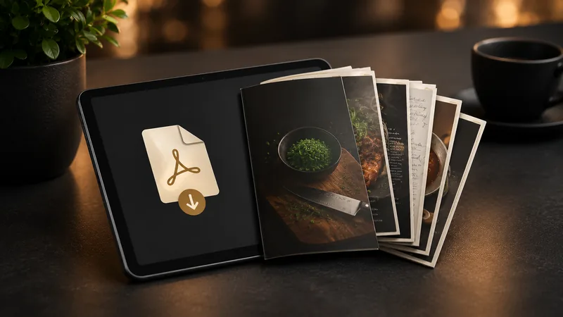 Mockup dos PDFs com receitas para baixar